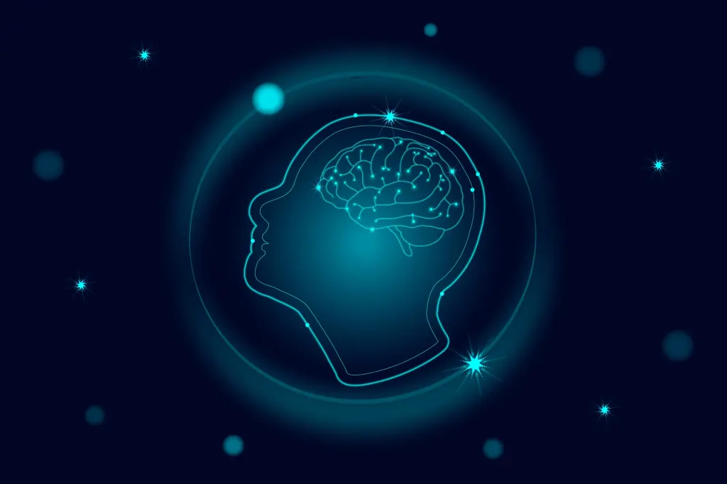 ilustração de cabeça demonstrando um cérebro forte.
